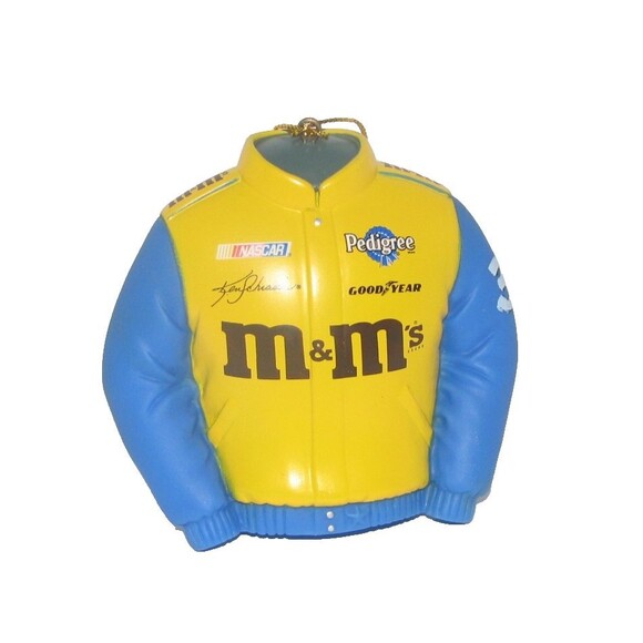 Ken Schrader #36 M&M's Jacket & Hat Nascar Collectible Ornaments Set Christmas - Picture 2 of 6